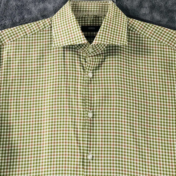 Hugo Boss Shirt Mens Large Slim Fit Cotton Button Down - Picture 10 of 10